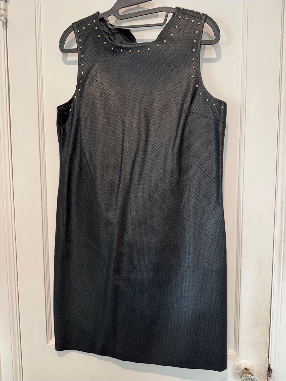 Dex Black Studded Sleeveless Sheath Dress